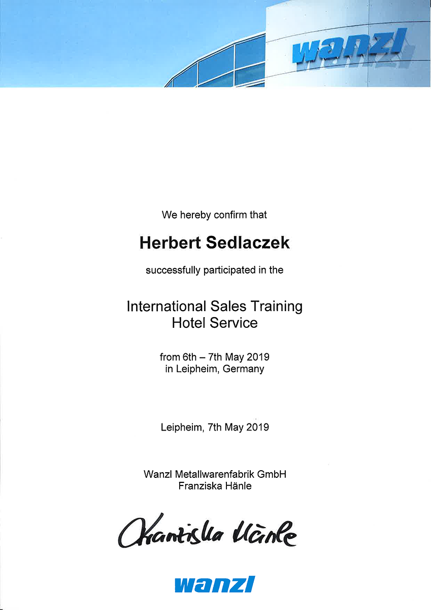 Wanzl Sales Training Zertifikat